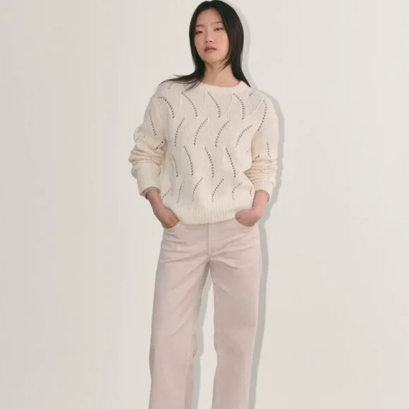 NWT Everlane Wool Sweater Cloud Cream L - Picture 4 of 6